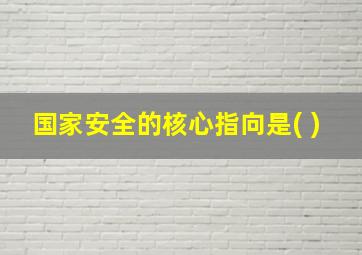 国家安全的核心指向是( )